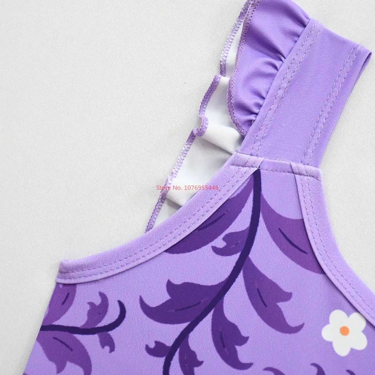 2024 New CHIldrens One-Piece Swimsuit Animation Cute Bingo Family Girl Ruffled One-Piece Swimsuit Girl Heart Gift X250224