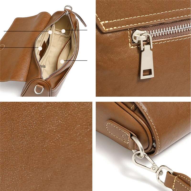 Hifashion Natural Genuine Leather Crossbody For Women 2025 Trend Designer Underarm Shoulder Bags Satchel Ladies Handbags