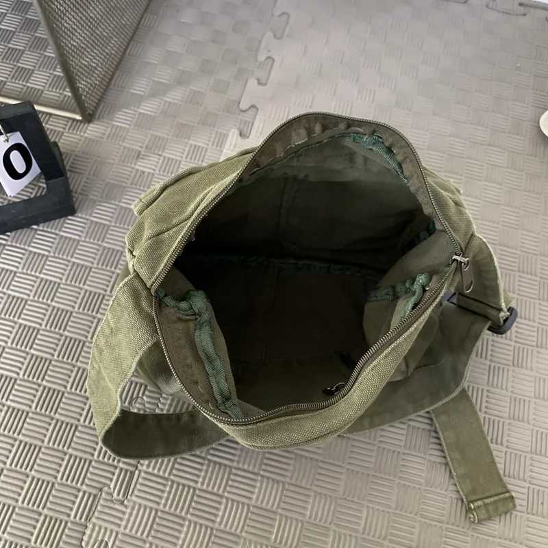 Preppy Style canvas backpack with anti bleaching treatment shoulder bag 100% pure cotton cross cut packaging cloth bag Z250225