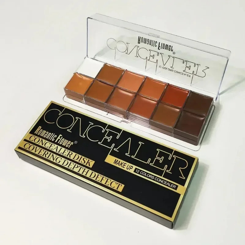 12 Color Concealer Palette Nude Contour Concealer Dark Skin Waterproof Full Coverage Foundation Makeup Cover Face Foundation 250222
