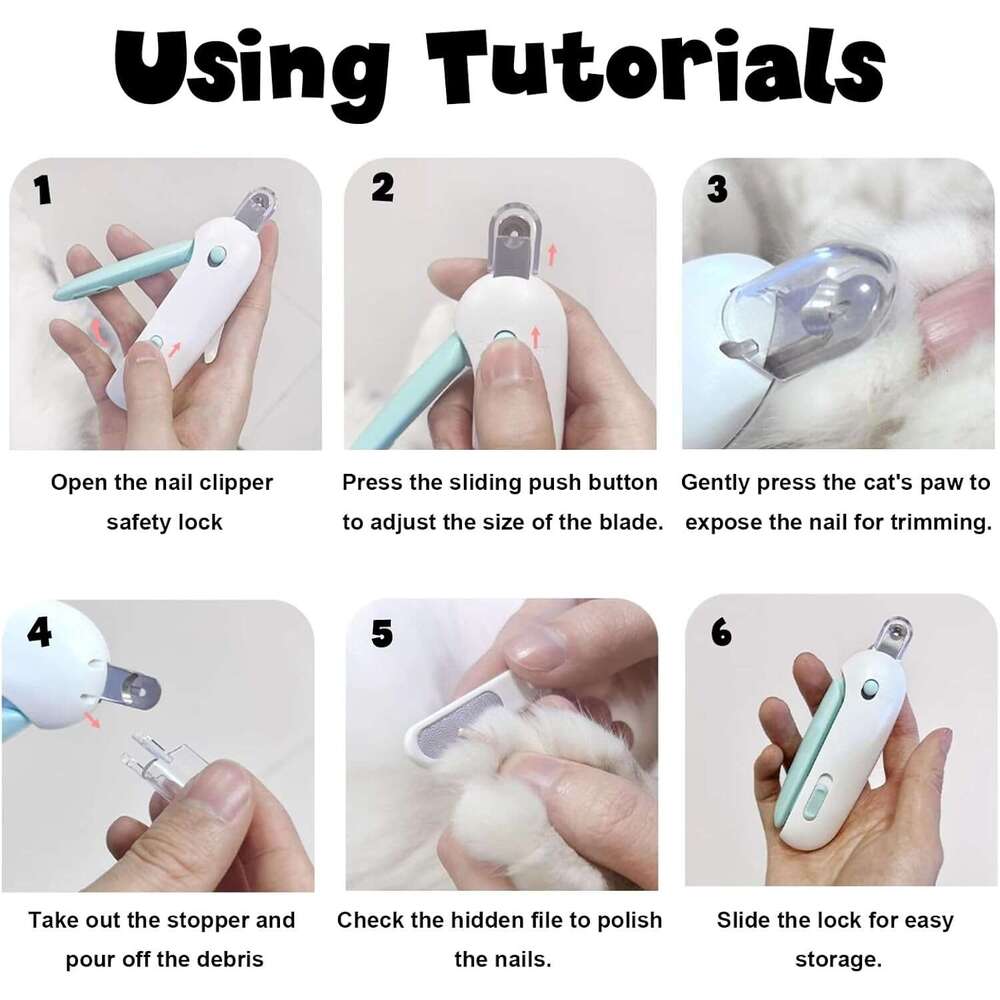 DHpet Gravity Push Clippers Cat Nail Clippers Adjustable Round Hole Small Blind Clippers Pet Nail Clippers