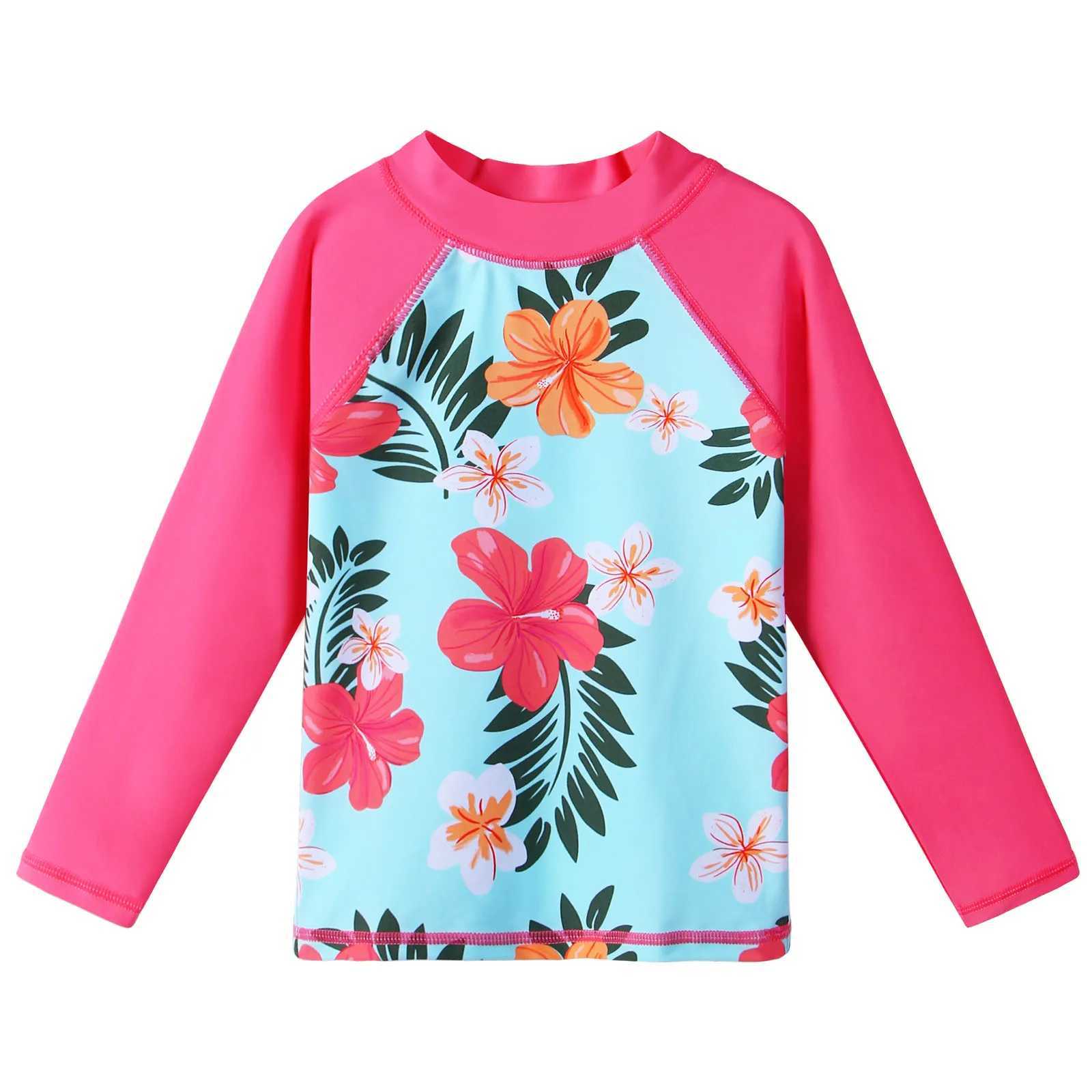 BAOHULU Girls Two Pieces Swimsuits with Skirt Set Long Sleeve Rash Guards UPF 50+ UV Protection Swimwear Sunblock Bathing Suit X250224