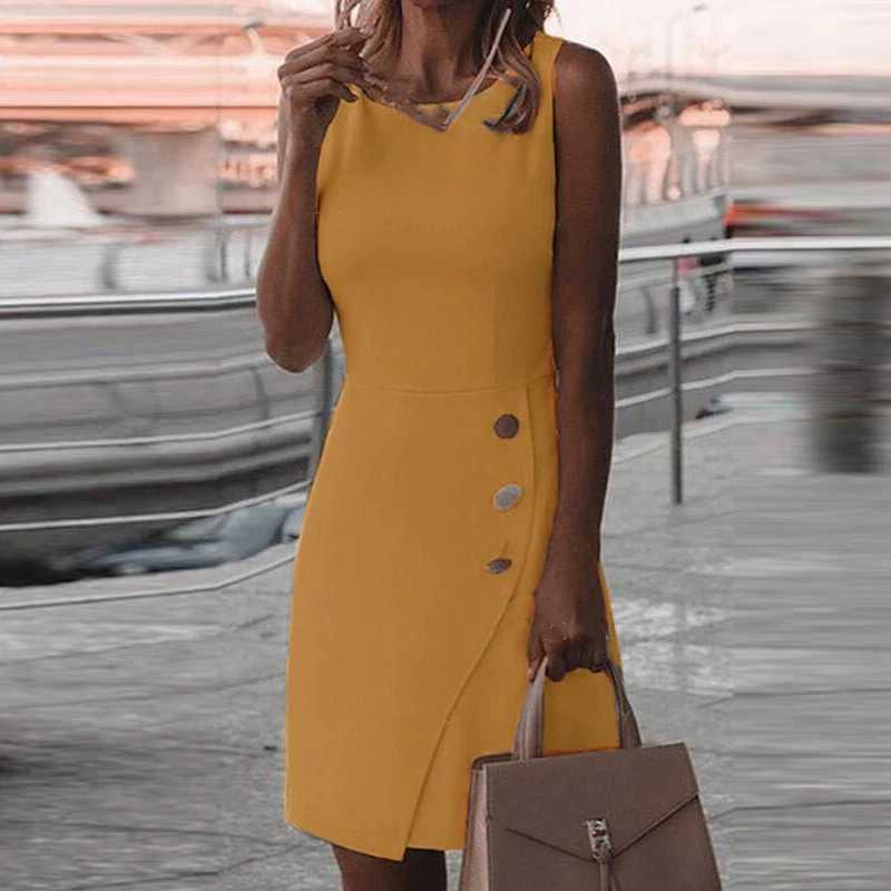 Ele casual clothing outlet O collar strapless white yellow red black womens Midi dress fashionable solid summer collar tight fitting officeXJ250224