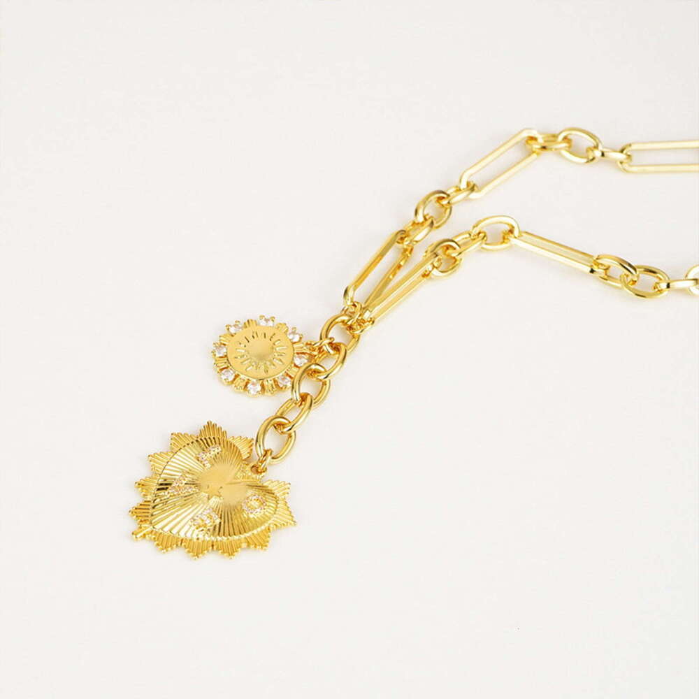 nky Gold for Women, Heart Pendants Sun wer Necklace Fashion Hip Hop Choker Gift