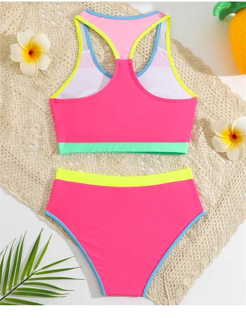 Childrens Swimsuits Sets Girls Summer Fashion Beachwear 2025 New Kids Swimming Costume Girls Fashion Two-piece 2Pcs Outfits X250224