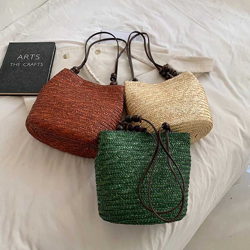 Casual Straw Woven Shoulder Bags, Wicker Handbags, Handmade Summer Beach Bag ,Women Travel ,Large Capacity, Rattan Totes