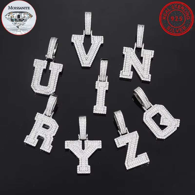 urious Gold-Plated Moissanite Necklace for Men - Sterg Sier, Iced Out Pendant, Elegant Hip Hop Style