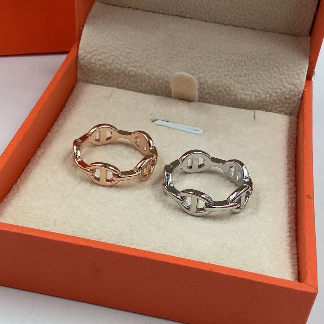 Luxury letters designer band rings for women girls 18K rose gold silver retro vintage letter hollow geometry shine crystal diamond cz zircon love ring jewelry