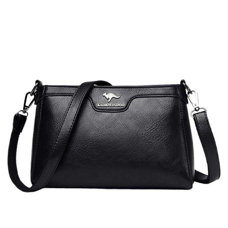 Genuine Leather Women Messenger Bag Fashion Simplicity Solid Color Cowhide Handbag Ladies Shoulder Crossbody Bags Purses