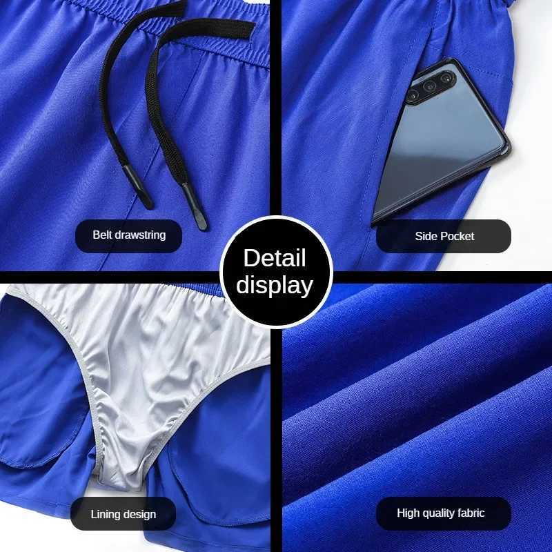 Men Sport Shorts Double Deck Running Shorts 2 in 1 Beach Jogging Training Short Pant Gym Wear Fitness Basketball Workout ClothesT250224