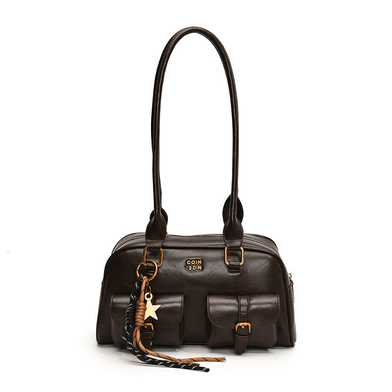 Designer's High-end Multi Pocket Large Capacity Women's 2025 New Fashionable Bowling Bag, Single Shoulder Armpit Bag