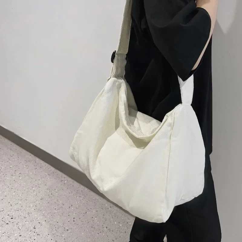 Casual Messenger Womens Bags 2025 Vintage Handbag Canvas Teenager Shoulder Tote Bags Man Solid Color Handbag Crossbody Handbags Z250225