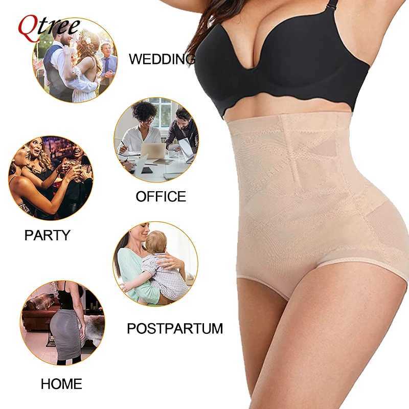 Qtree Cross Compression Abs Shaping Pants Postpartum Abdomen Garment Tummy Tuck High Waist Control Butt Lifter for Women Slim M250225
