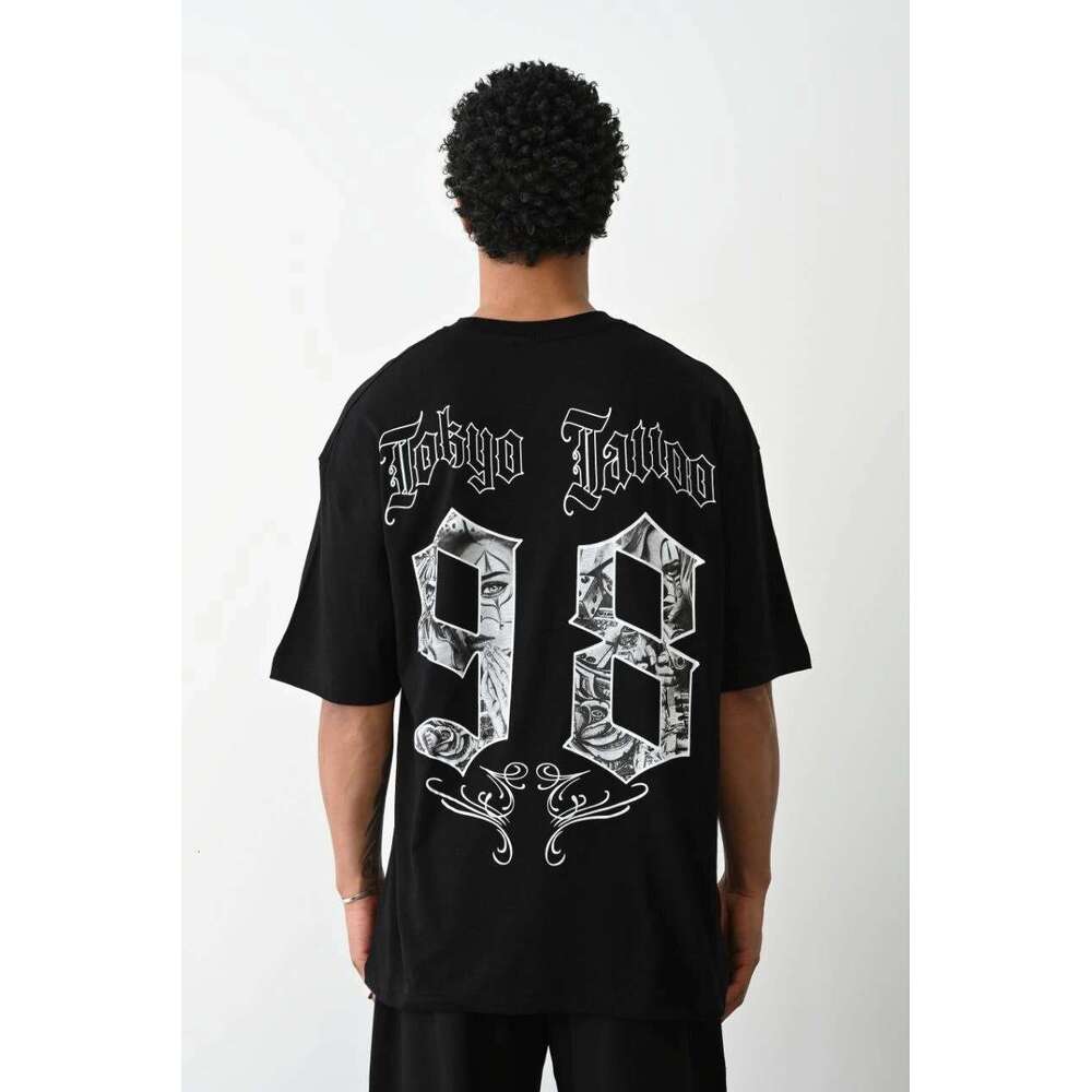 Street Y2K Hip Hop Top Letter Printed T-shirt Spring/Summer Short Sleeve Trendy Brand Casual Men's and Women's Round Neck