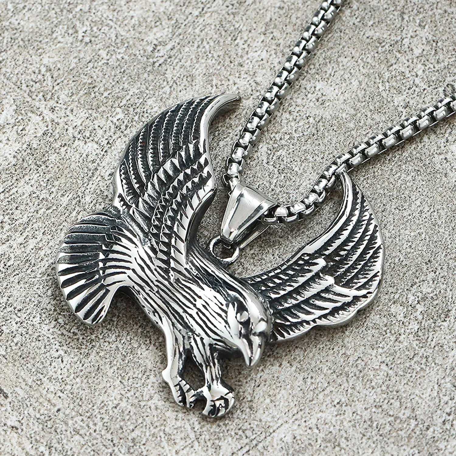 Punk hip-hop flying pendant necklace mens personality trend casual party fashion jewelry X250224