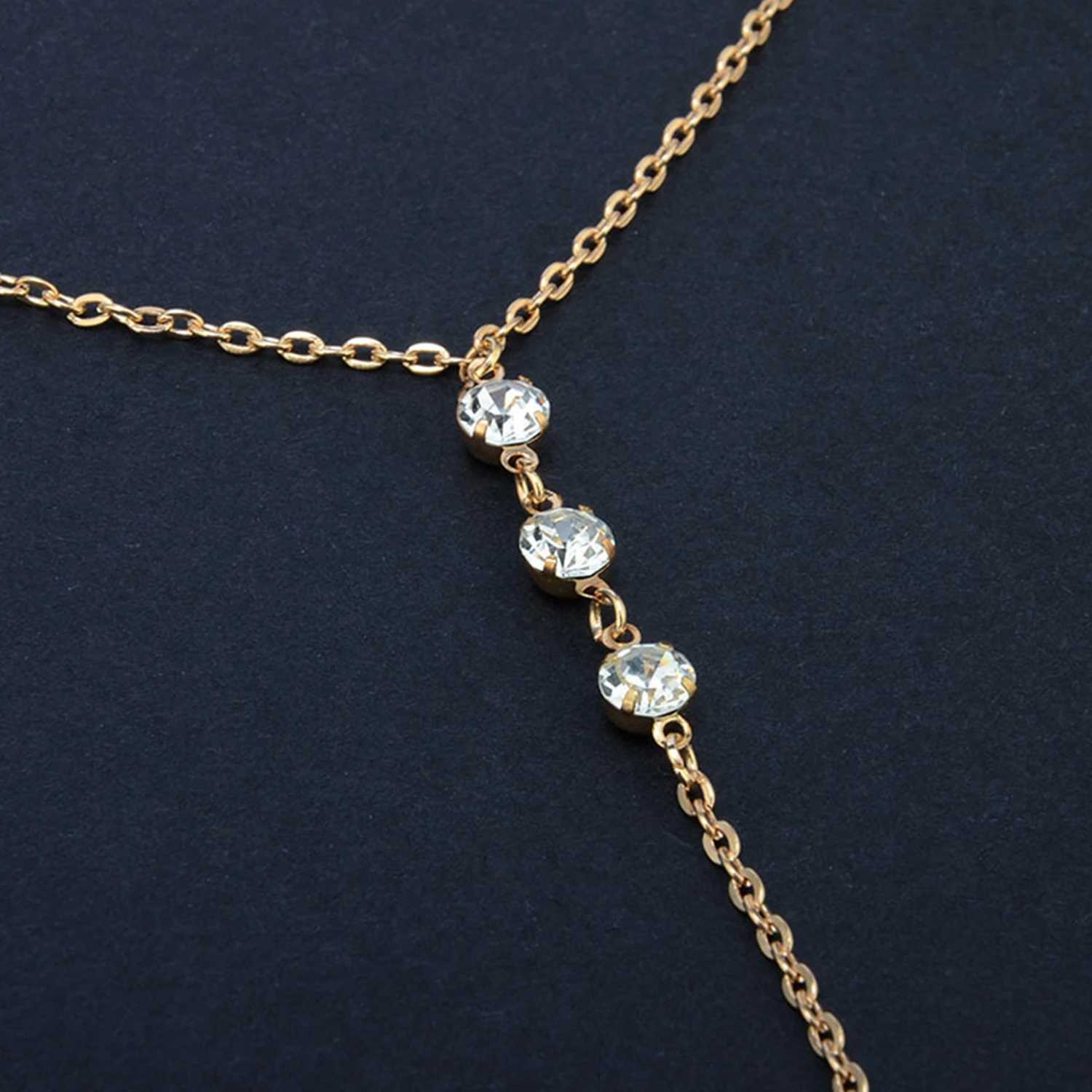 2023 Drop Chain Necklaces For Women Egant Long Crystal Wedding Accories ss Chain Beach JewelryXJ250224