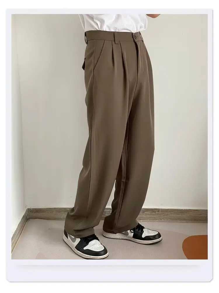 Korean version of suit pants womens Harun straight leg high waisted smoke pipe nine point casual pants W250225