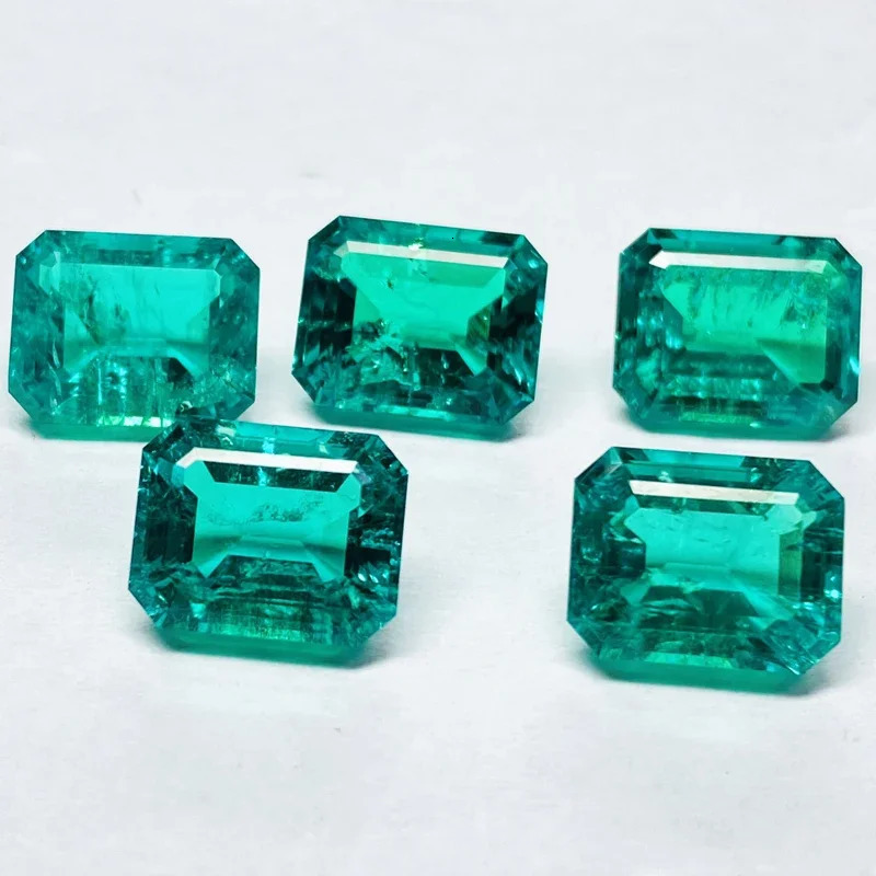 Lab Grown Columbia Emerald 10x12mm Emerald Cut Charms Gemstone Advanced DIY Jewelry Rings Earrings Making Certificate 250222