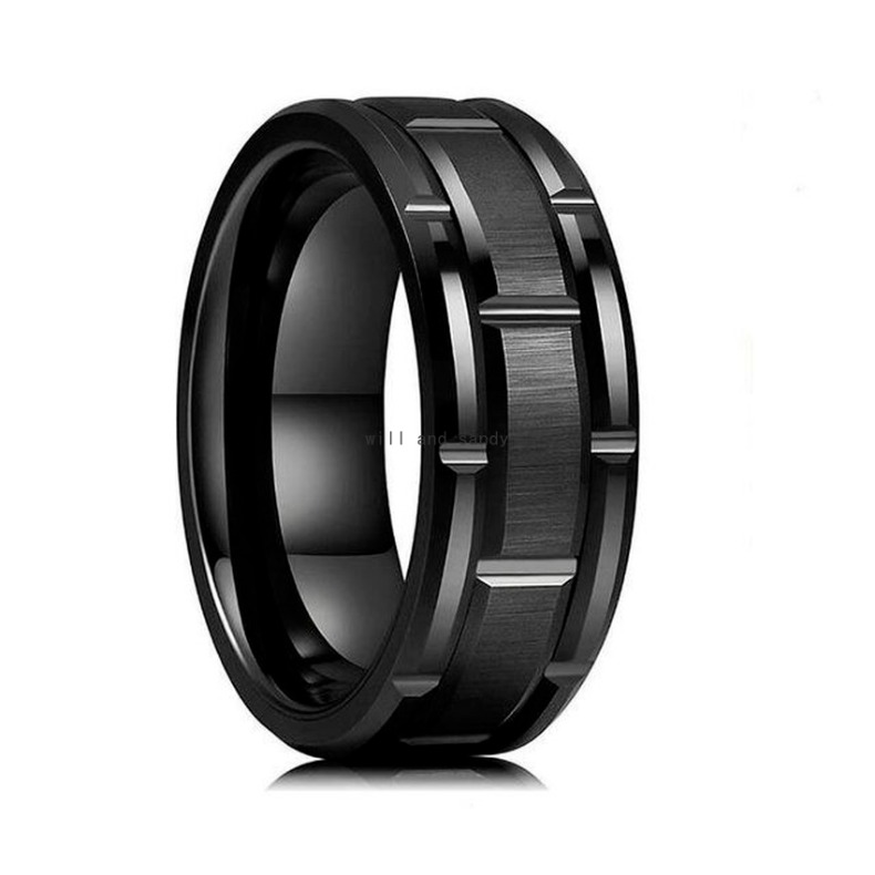 Groove Ring Band Finger Stainless Steel Gold Hiphop Wedding Bands Women Men Fashion Jewelry Will and Sandy