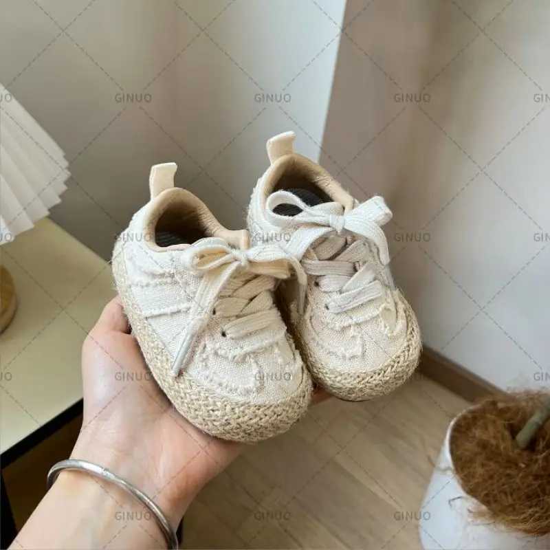 2024 Boys and Girls Canvas Shoes Childrens School Performance Shoes Baby Childrens Biscuits Bottom Breathable Childrens Shoes 18-30 X250224