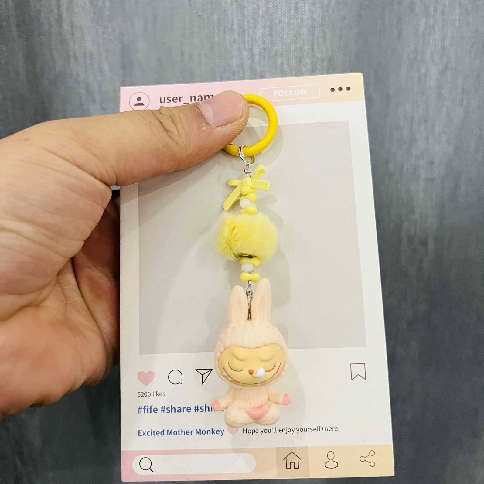 Cute handmade LabUBU lazy yoga series blind box THE MONSTERS gift keychain Free shipping