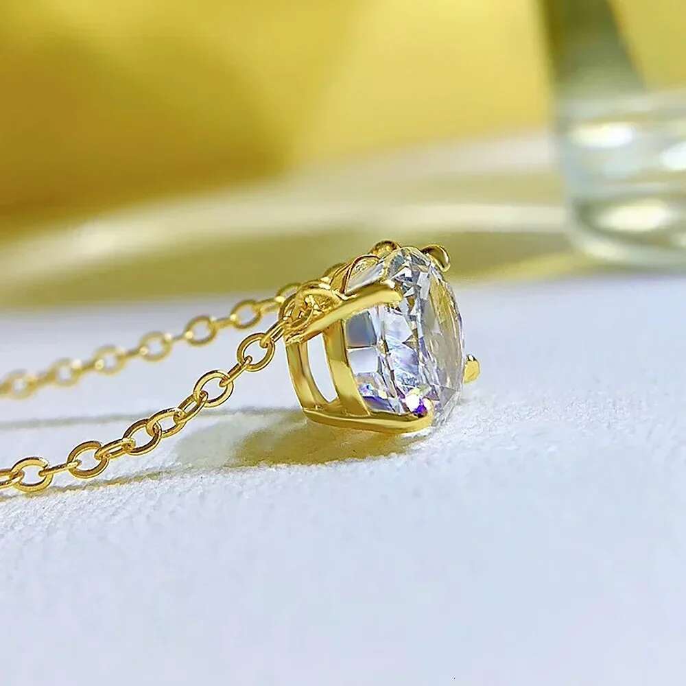 3CT Oval Cut Moissanite Pendant Necklace for Women Gra Certified 8*10mm Lab Dia Neck Chain Sterg Sier Fine Jewelry