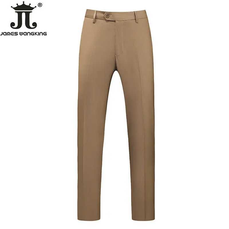 British Style Solid High Waist Trousers Men Formal Trousers High Quality Slim Fit Business Casual Suit Pants Groom Wedding Dress W250225