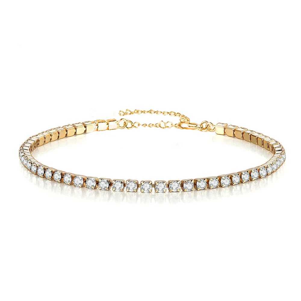Minimalist Stainless Steel Crystal Tennis Bracelets For Woman Girls Simple Rhinestone Crystal Chain Bracelet Fashion JewelryXJ250225