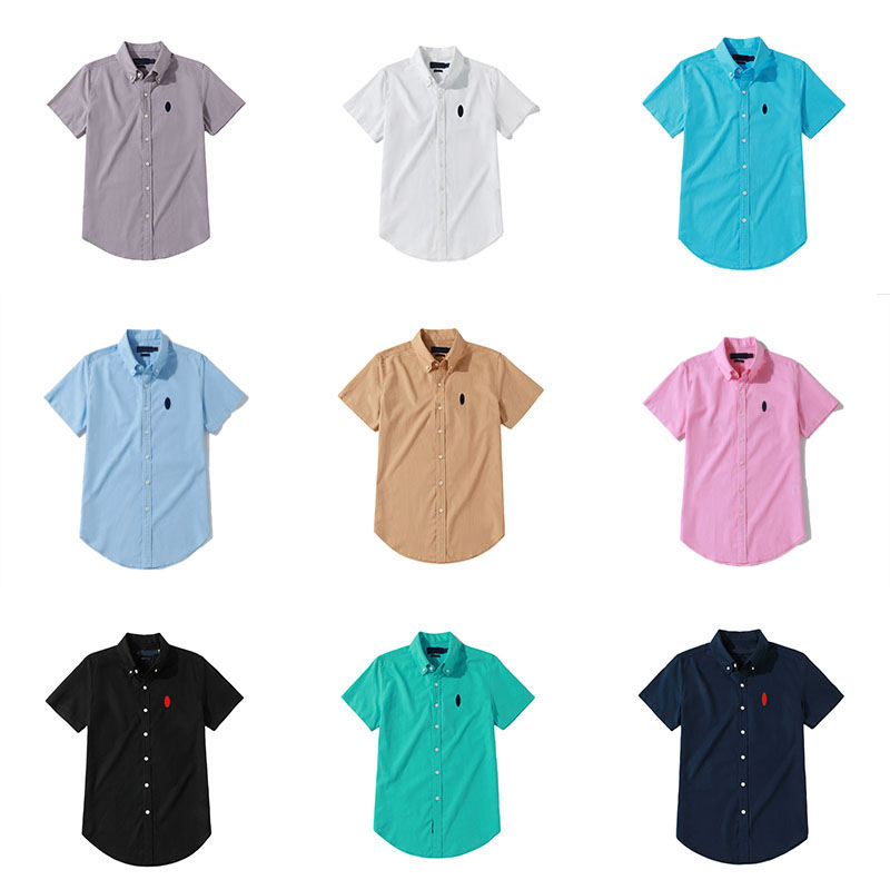 Men's Casual Shirts Designer High Quality Fashion Trend Shirt Lapel Solid Color Animal Print Short-sleeved Top Linen-cotton Loose Size S-XXL