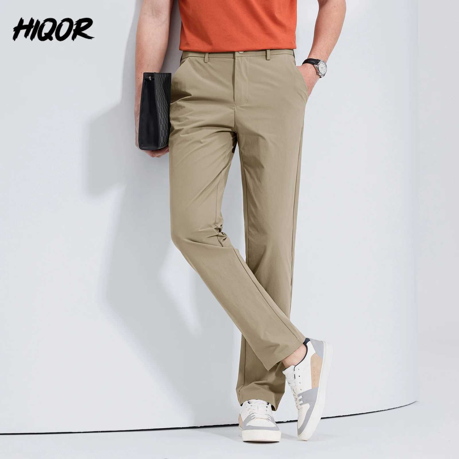 HIQOR Business Trousers For Men Spring Summer Casual Baggy Pants Men Fashion Suit Pants Men Plus Sizes Straight Pants Trousers W250225