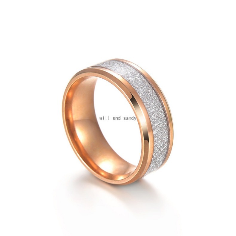 Ice Silk Foil Stainless Steel Ring Band Finger for Men Rings for Women Hip Hop Jewelry Fashion Will and Sandy