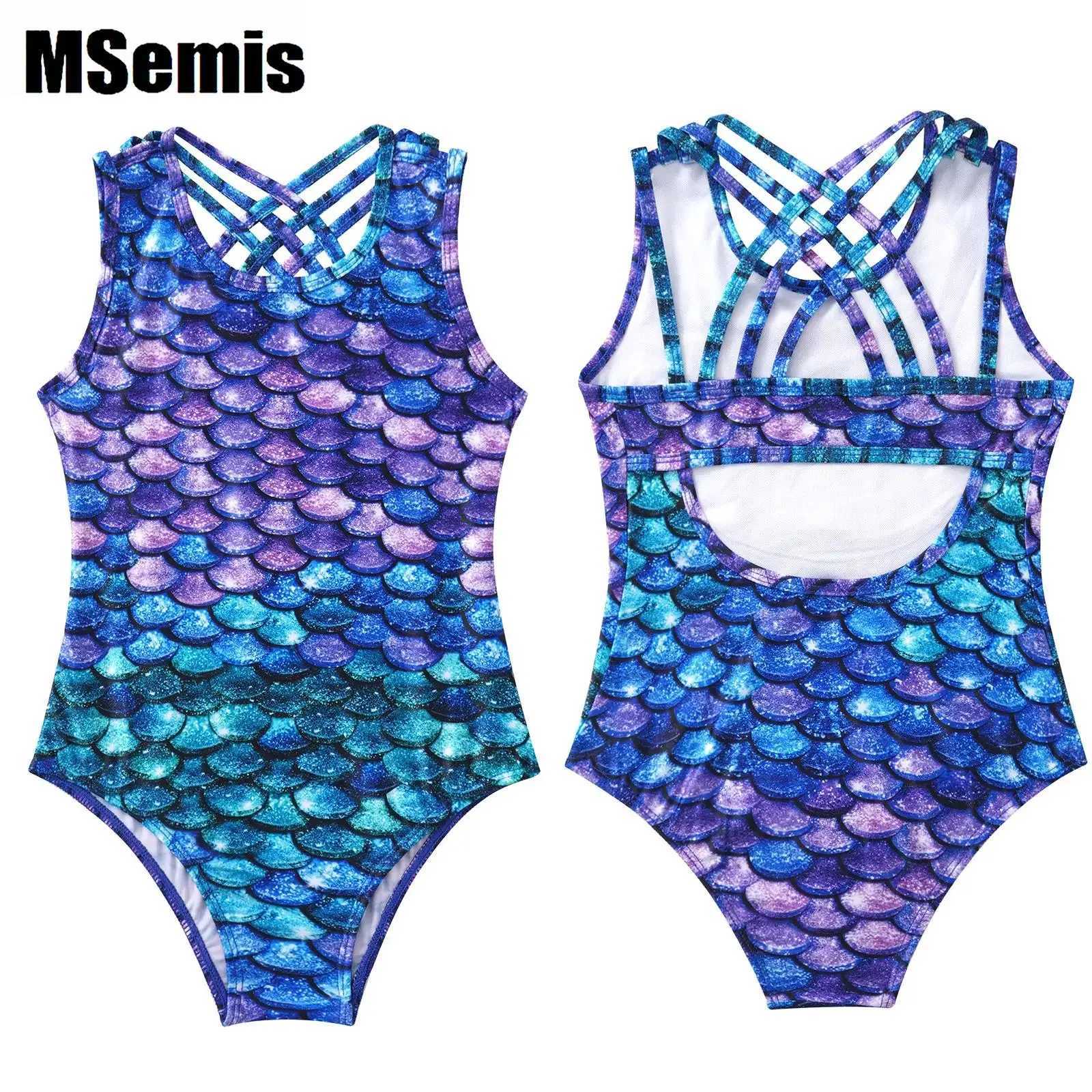 CHIldrens swimwear girls shoulder straps cross keyhole back various tight fitting clothes ballet gym yoga X250224