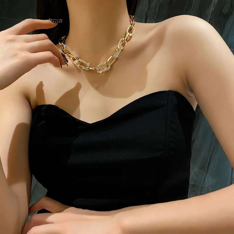Metal Thick Necklace 2025 New Women's Internet Red Light Clavicle Neck Personality Sweater Chain