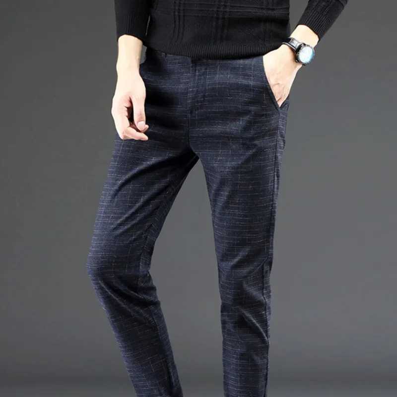 Mens casual pants cotton fashion pants overalls business brand straight pants all day matching W250225