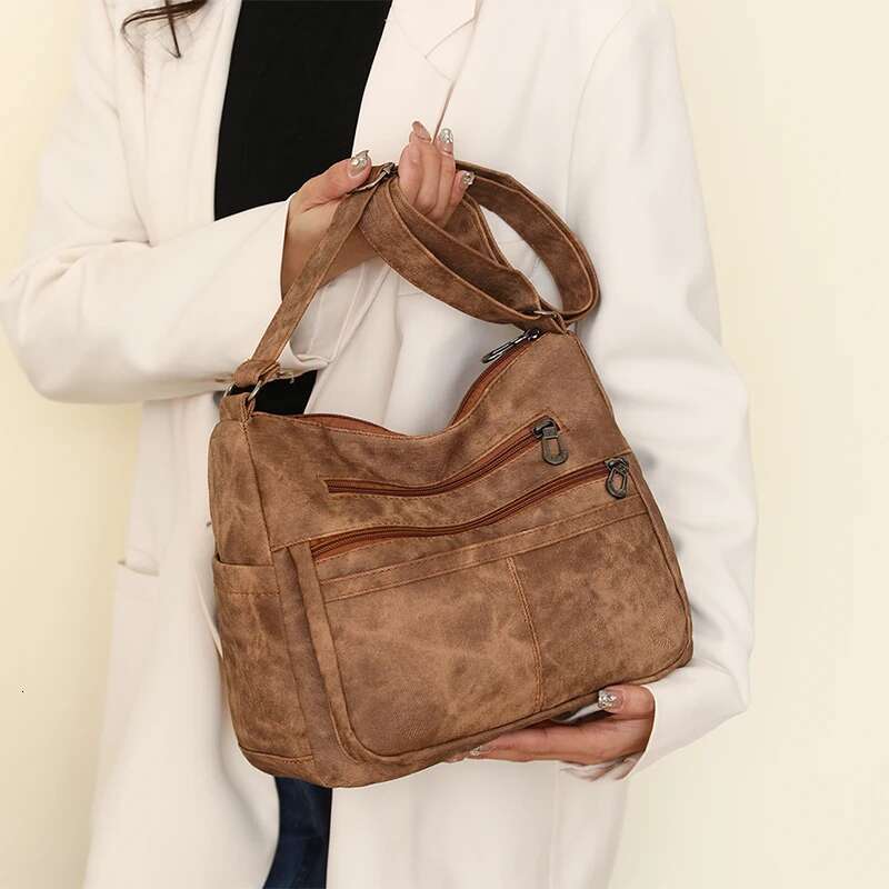 High Quality Shoulder For Women Multiple Pockets Solid Color Soft Leather Bags New Style4 Casual Crossbody Bag Sac A Main