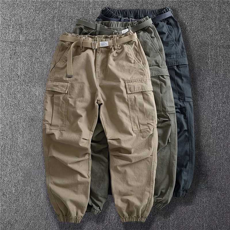 Spring Summer Good Jogger Trousers Leisure Men Large Pocket Cargo Pants Breathable Drawstring Multi Pockets Men Pants 2025 W250225
