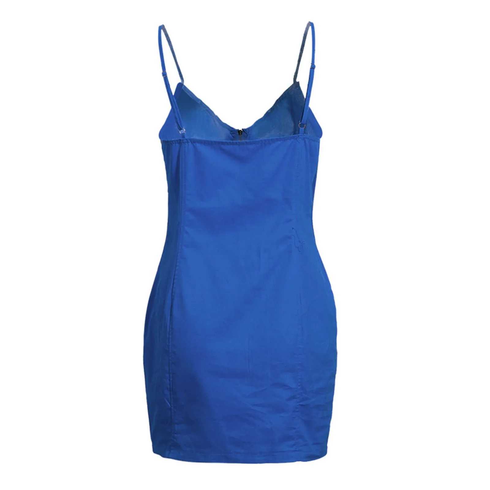 Solid color suspender Fe dress with front zipper sexy suspender dress with buttocks summer casual dress strapless Ele womens dress VestidosXJ250224