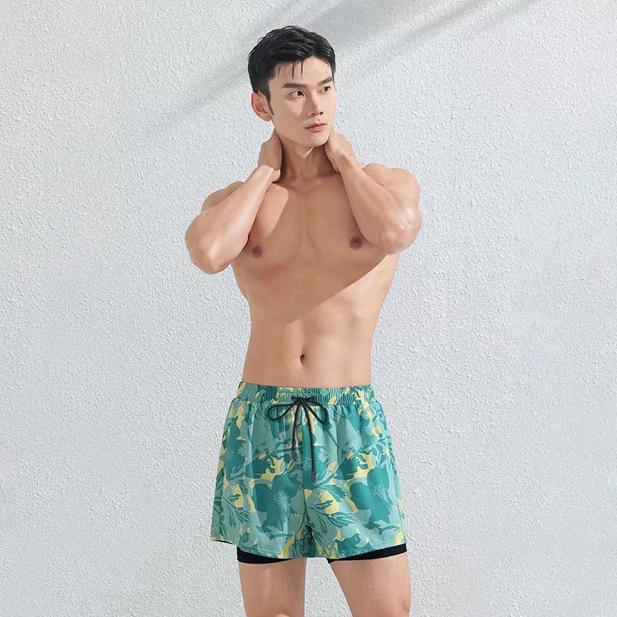 (L-5XL)Swimming Trunks Men Hot Springs Sport Shorts Quick Dry Anti Embarrassment Beach Short Pants Loose SwimsuitXJ250224