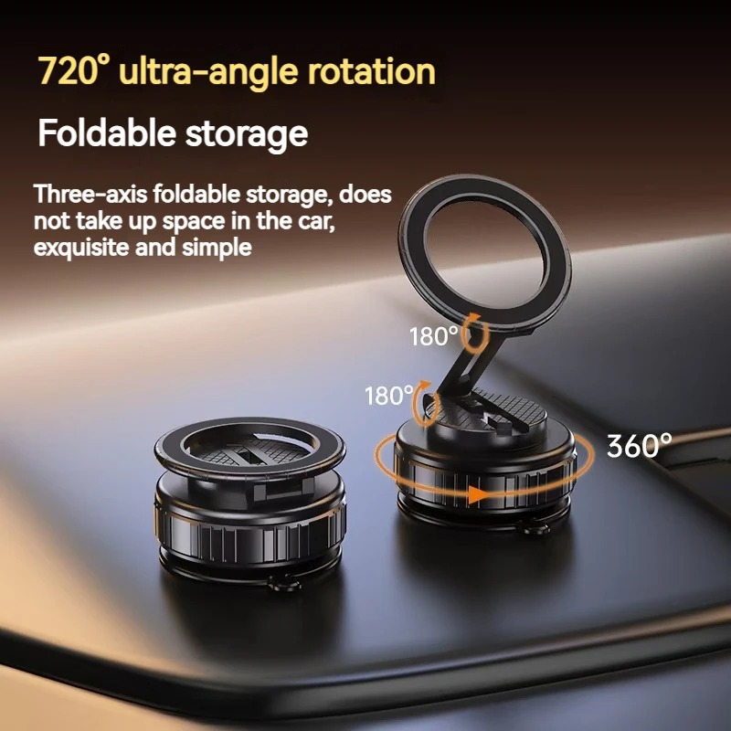Metal Universal Vacuum Magnetic Car Phone Holder Mount Adjustable Suction Foldable Phone Stand for Gym Bath Shower Home