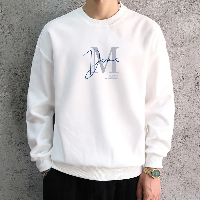 Trendy Men Oversized Graphic Sweatshirts Hoodied M Printed Long Sleeve Tshirt Cotton Hiphop Tees Sports Top Clothing 250224