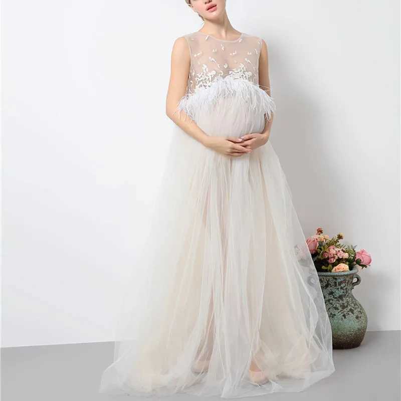 Maternity White Lace Dresses for Baby Showers Pregnancy Photography Props Clothes Pregnant Women Gown Photo Shoot Dress Costume X250224