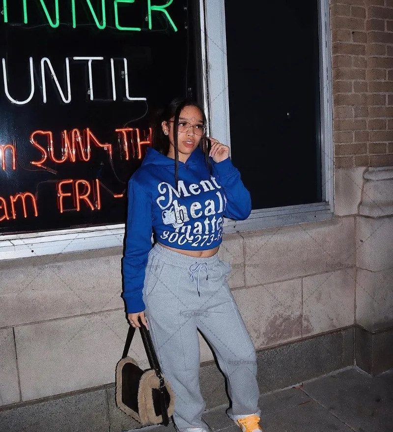 American High Street Trendy Streetwear Harajuku Retro Letter Print Colorful Hoodie Men Hip Hop Casual Oversized Sweatshirt Women 250224