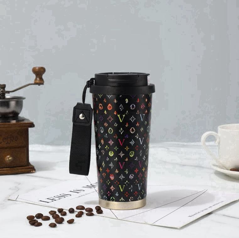 high quality Designer Fashion Brand men Mugs Insulated Cup Luxury Women's Coffee Cup Car Stainless Steel Portable Double Drinking Large Capacity Water Cup with Straw