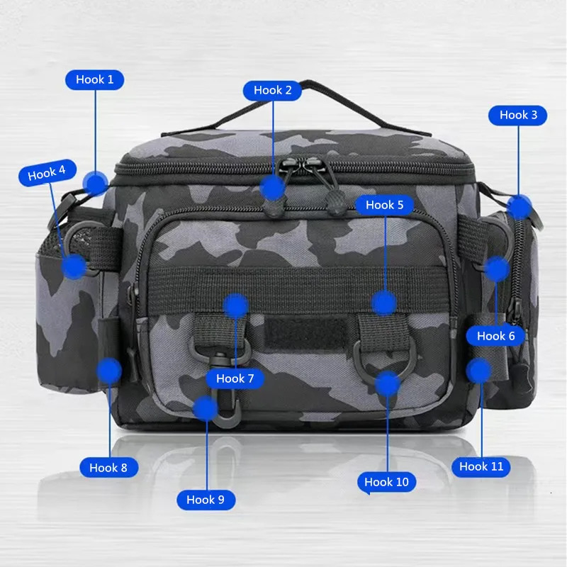 Fishing tackle shoulder bag storage portable fishing rod holder outdoor sports flying 250213