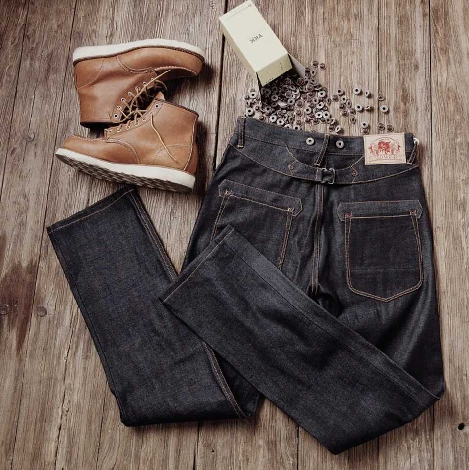 Men's Jeans Balikou Red Tornado Read Description! Raw Indigo Selvage Unwashed Denim Pants Unsanforized Jean 16.5oz 3 Choices For Fitting z250225
