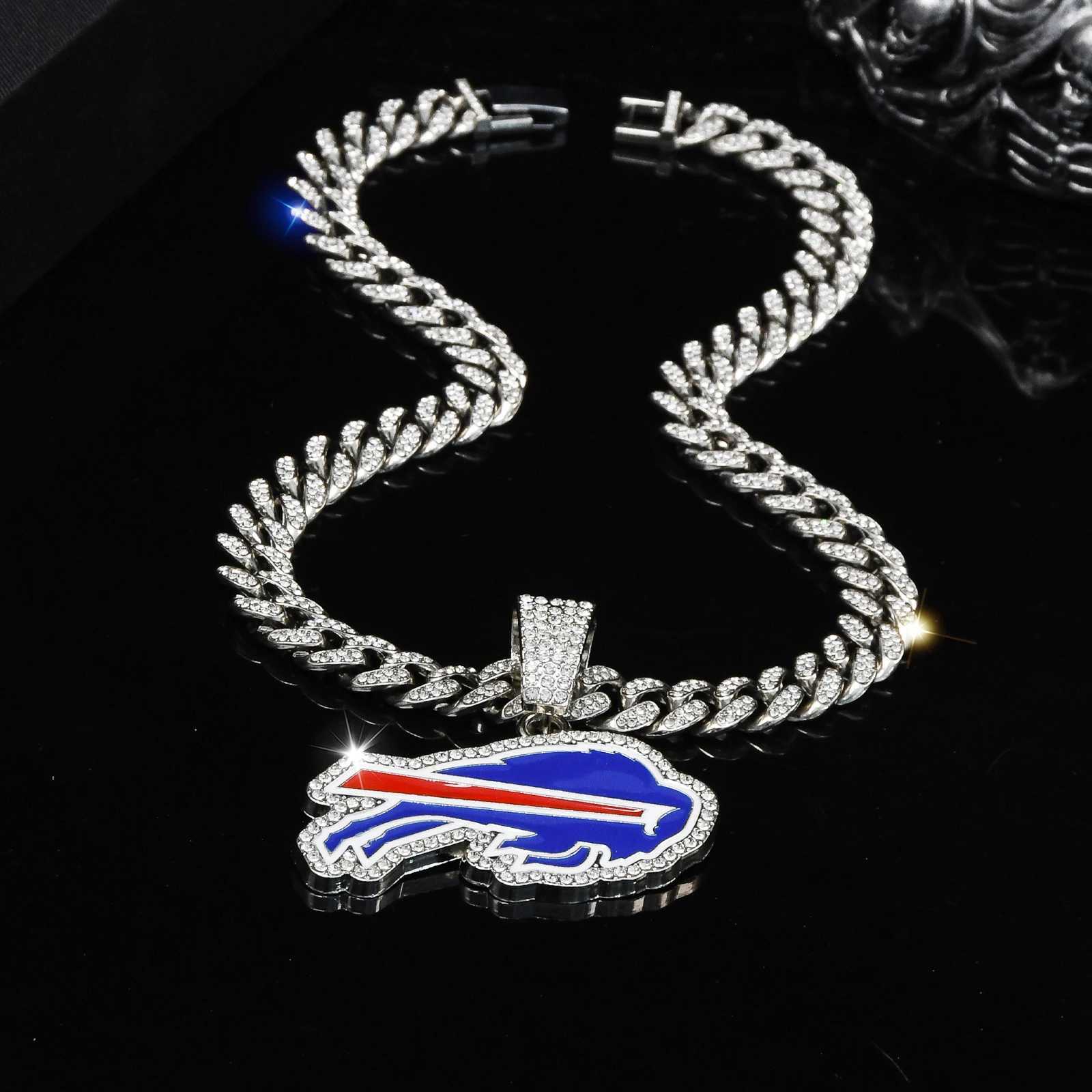 Dark Blue Bls Pendant Icy Cuban Chain Hot Selling Sport Team Necklace for Mens X250224