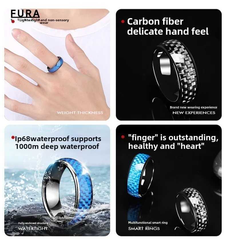 New carbon fiber CUID smart ring T5577 NFC access control attendance sensor card can clone the RFID multi-function smart ring W250225