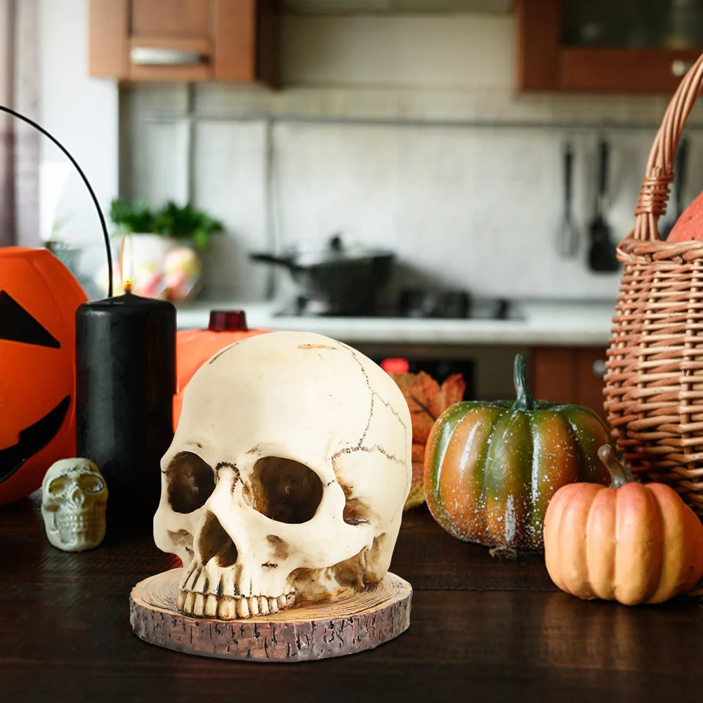 Horror Kitchen Storage Knife Rack Resin Ornament Fruit Knife Storage Rack Skull Knives Block for Halloween Scary Party 250225