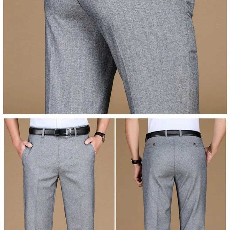 Mens Chic Business Work Hot Sale Suit Pants Middle-age Large Size 29-40 Trousers High Quality Baggy Formal Occasion Pants Male W250225