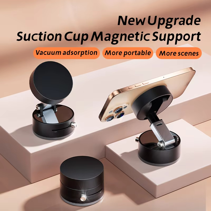 Car Magnetic Phone Holder Hands Free Double Sided Magnetic Vacuum Suction Phone Mount Holder for All Phones